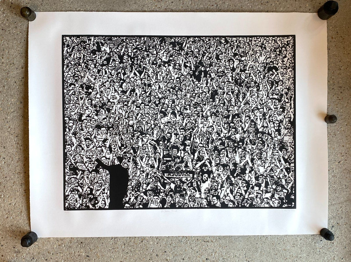 *XXL HOLZSCHNITT JÜRGEN CHRIST OBAMA IN BERLIN 2009 STEFAN THIEL