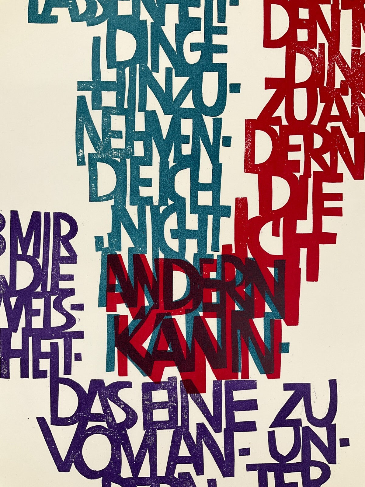 *LINOLSCHNITT MATTHIAS KLEMM GEBET OETINGERS 1972 SIGNIERT ORIGINAL SCHRIFTBILD