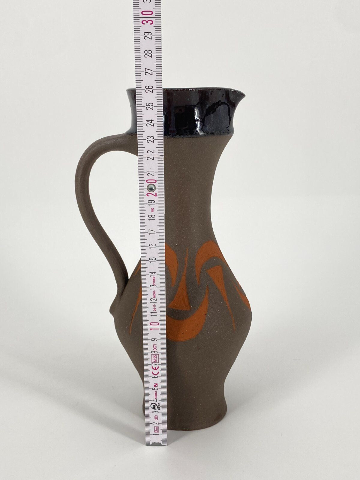 *UDO MERTZDORF STUDIOKERAMIK KRUG VASE MATT BRAUN TERRACOTTA 26CM