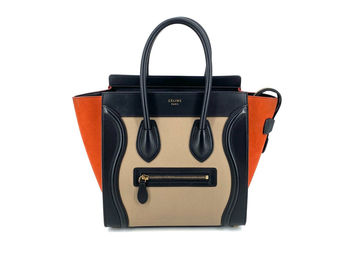 * HANDTASCHE CÉLINE LUGGAGE MICRO SHOPPER LEDER TRICOLOR ITALY ORIGINAL