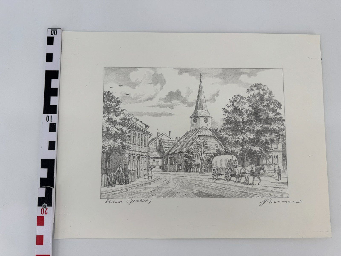 * HEINZ WEHLISCH ZEICHNUNG POLSUM GELSENKIRCHEN UM 1910 SIGNIERT