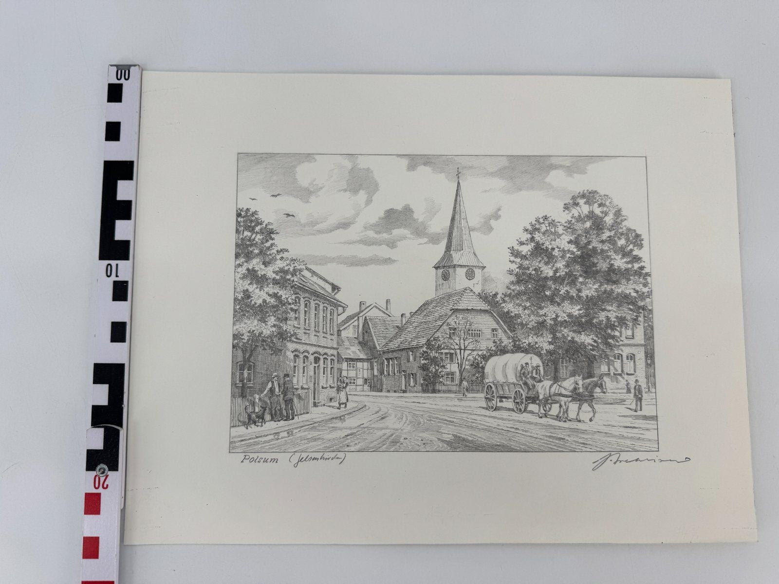 * HEINZ WEHLISCH ZEICHNUNG POLSUM GELSENKIRCHEN UM 1910 SIGNIERT