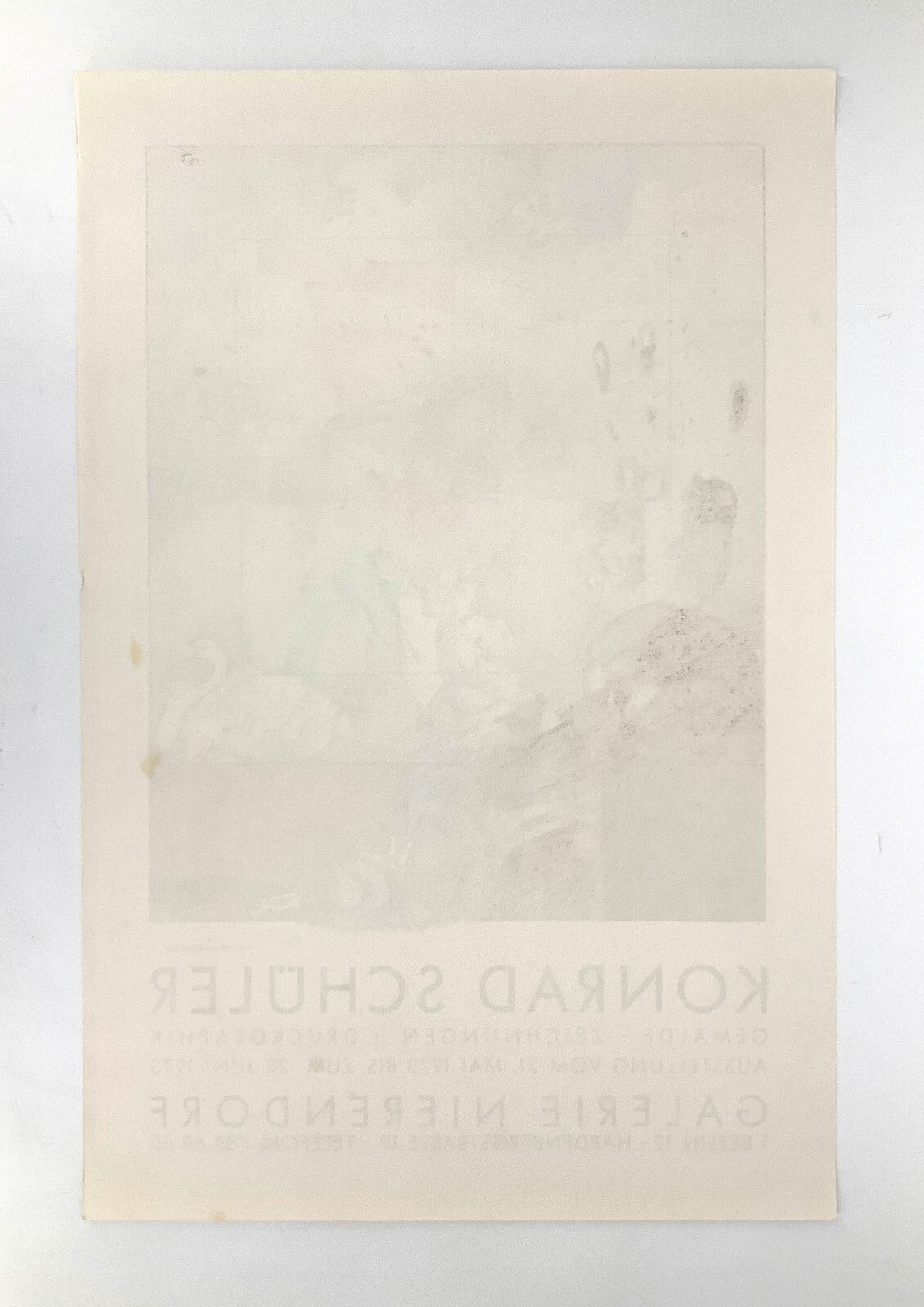 *PLAKAT KONRAD SCHÜLER GALERIE NIERENDORF BERLIN 1973 OFFSET FARBLITHOGRAFIE