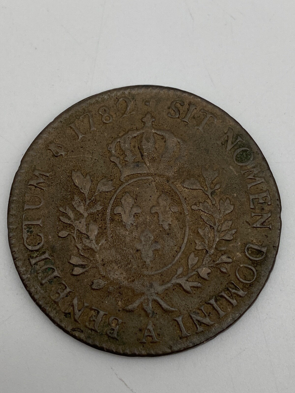 FRANKREICH ECU LOUIS XVI OLIVENZWEIG 1782 SILBERMÜNZE THALER LUDWIG 16. DOMINE