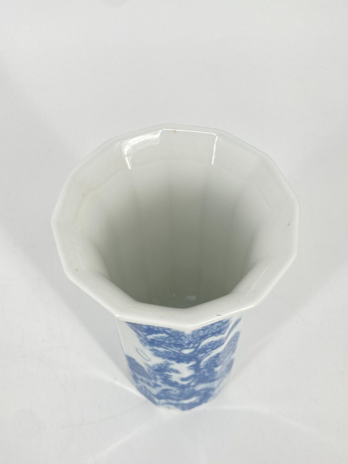 * ROSENTHAL POLYGON SERENADE VASE BJÖRN WIINBLAD WEIß BLAU 15CM