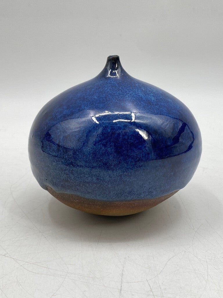 * BLAUE VASE KOBALT MID CENTURY SIGNIERT KERAMIK SCANDI 60ER VINTAGE DESIGN