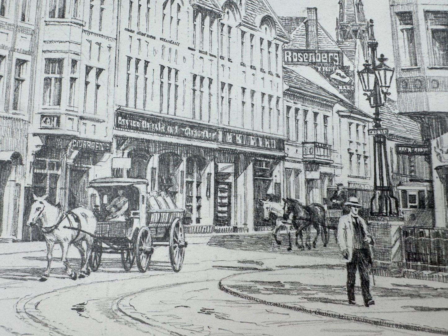 * HEINZ WEHLISCH ZEICHNUNG MOERS AM STEINTOR UM 1910 ANSICHT SIGN