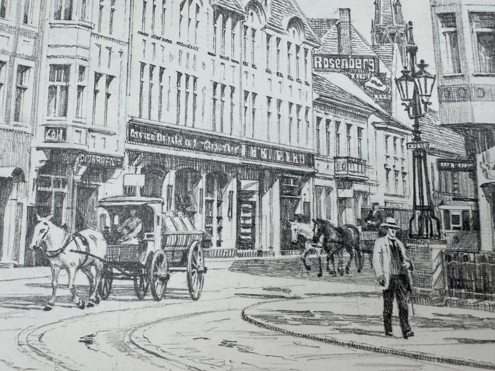 * HEINZ WEHLISCH ZEICHNUNG MOERS AM STEINTOR UM 1910 ANSICHT SIGN