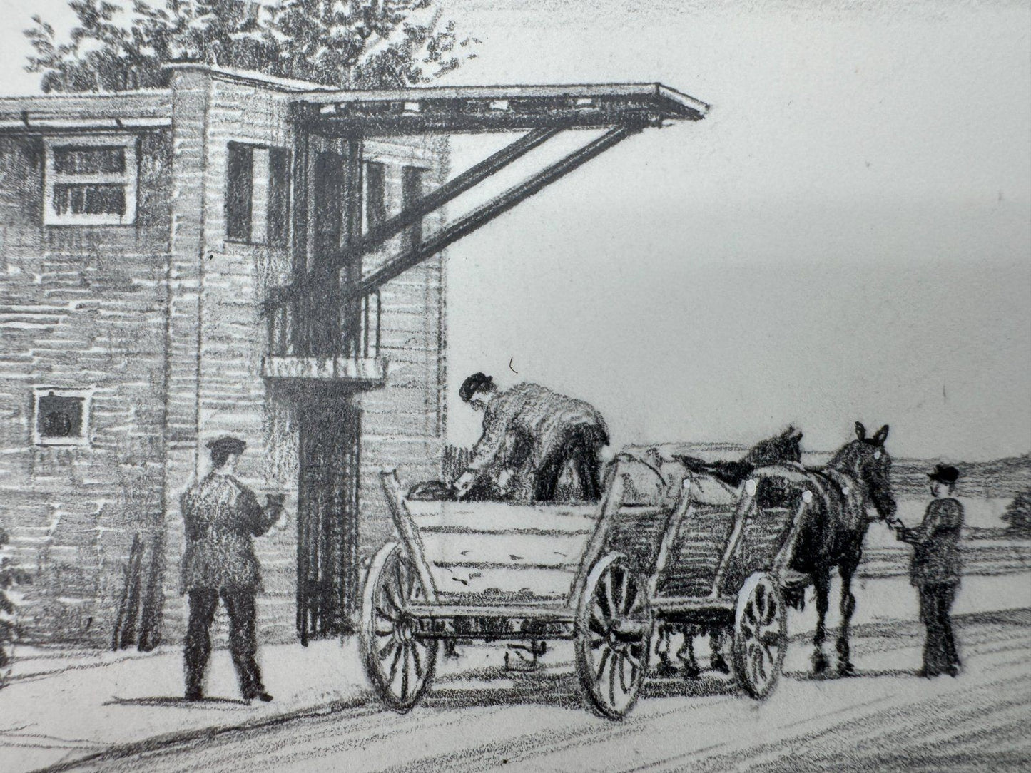 * HEINZ WEHLISCH ZEICHNUNG DIE WINDMÜHLE MEERBECK ANSICHT SIGNIERT