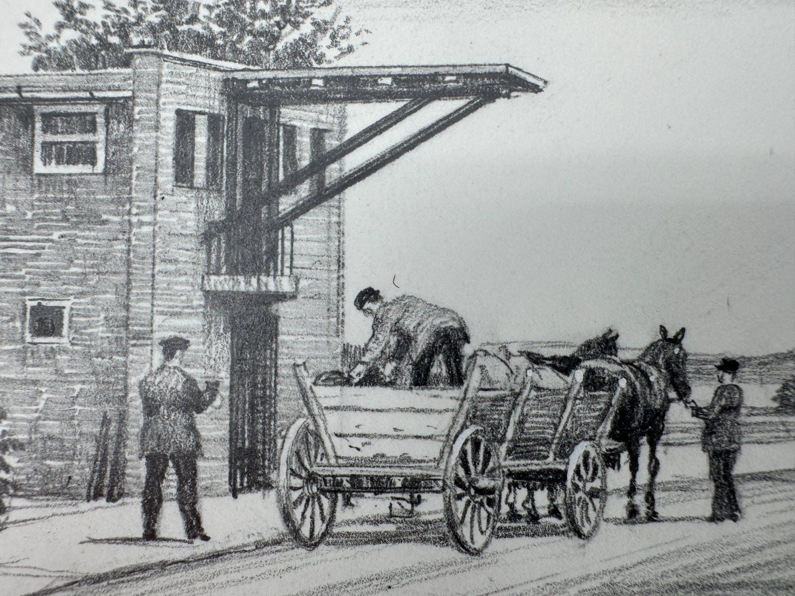 * HEINZ WEHLISCH ZEICHNUNG DIE WINDMÜHLE MEERBECK ANSICHT SIGNIERT