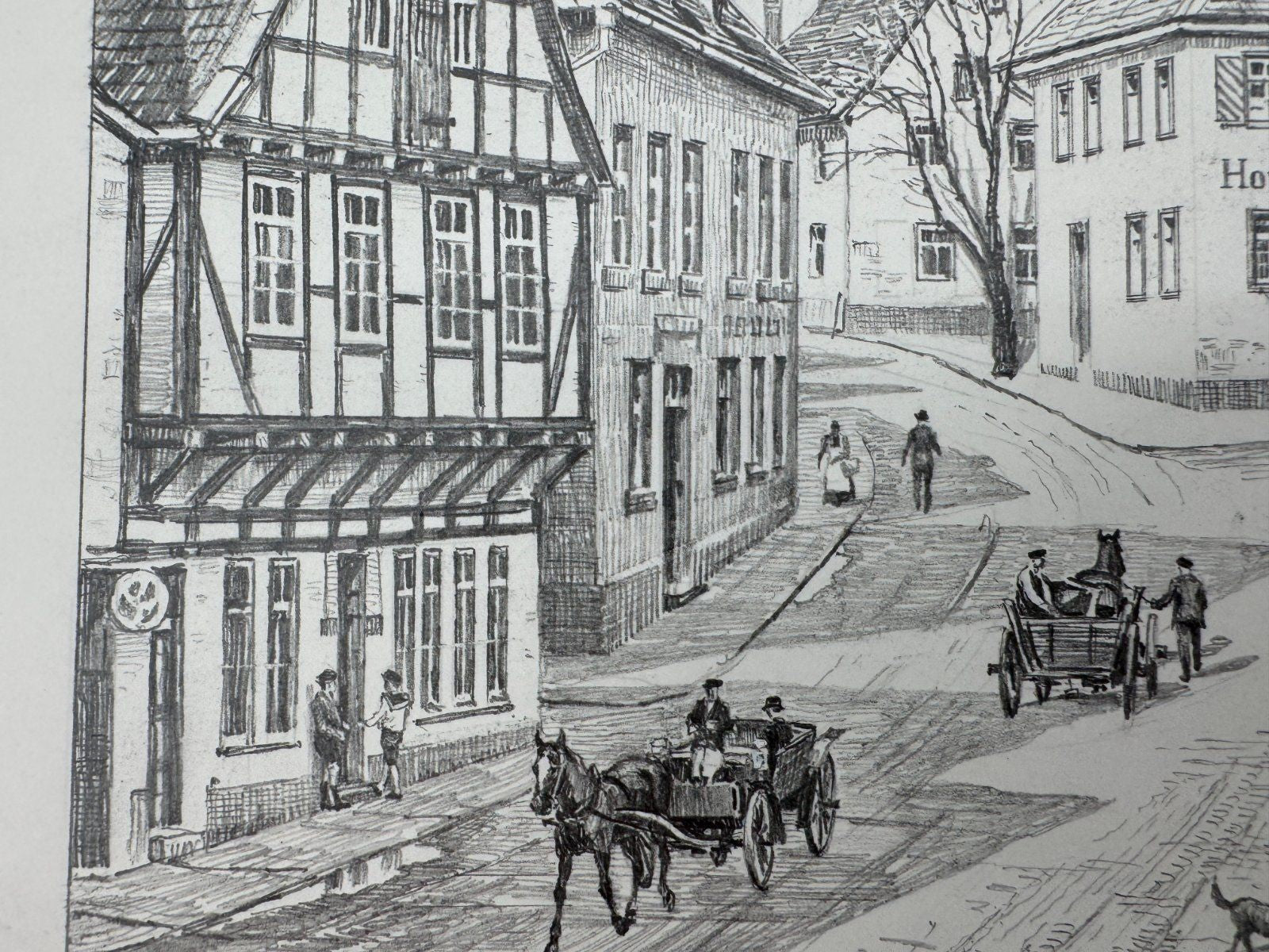 * HEINZ WEHLISCH ZEICHNUNG ARNSBERG ALTER MARKT ANSICHT SIGNIERT