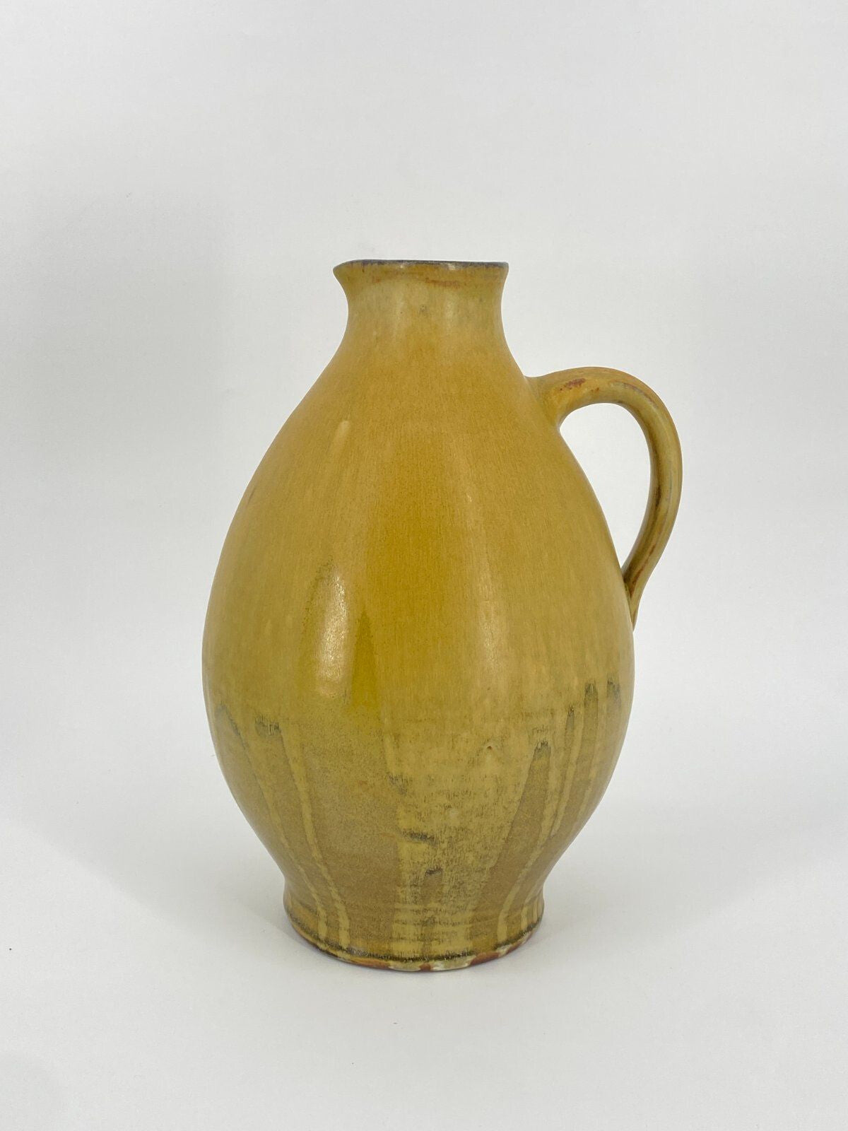 *STUDIO KERAMIK KRUG VASE H. SCHULZE CRINITZ GELB LAUFGLASUR 70ER FAT LAVA