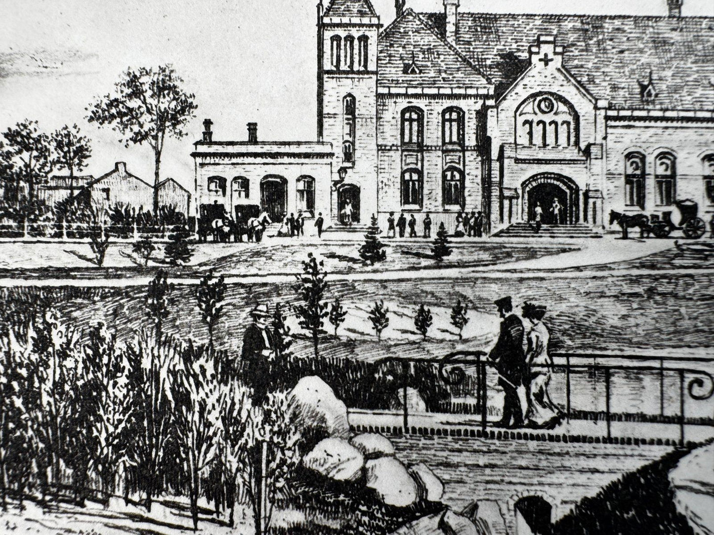 * HEINZ WEHLISCH ORIGINAL RADIERUNG CUXHAVEN BAHNHOF UM 1904 ANS