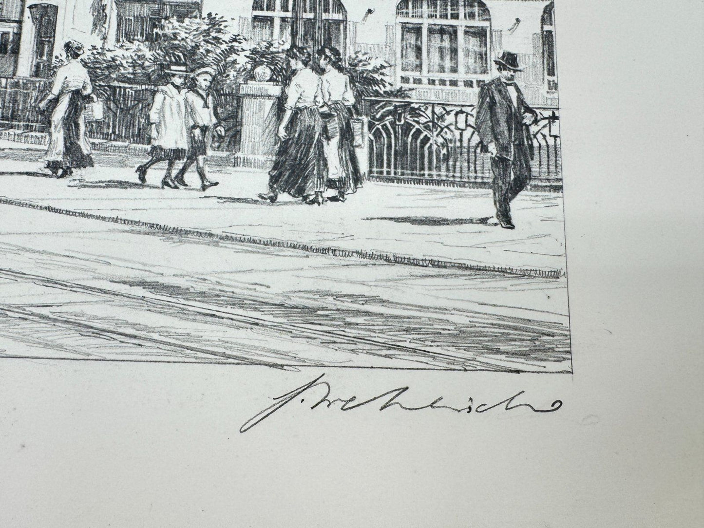 * HEINZ WEHLISCH ZEICHNUNG MOERS AM STEINTOR UM 1910 ANSICHT SIGN