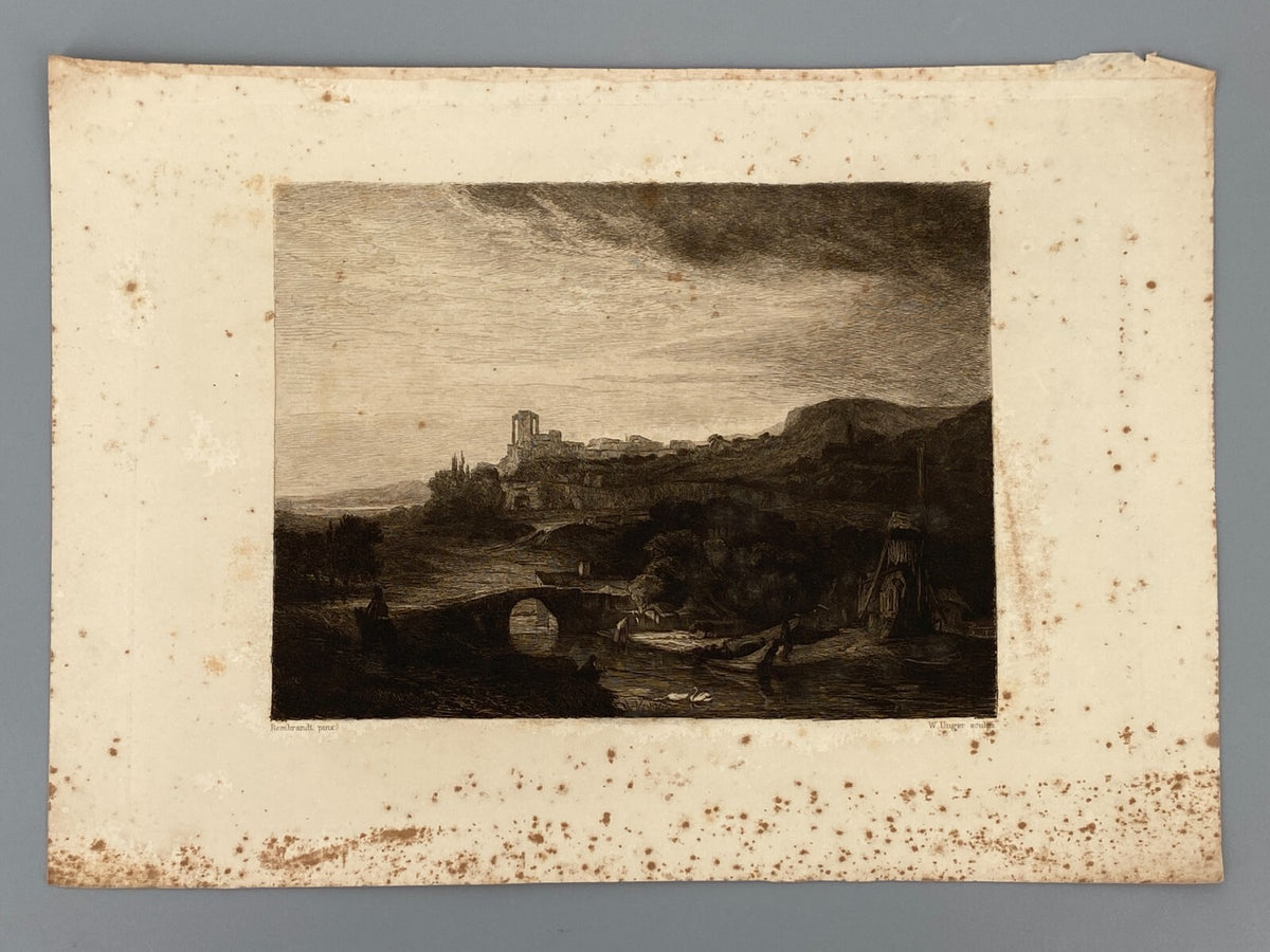 * 6x RADIERUNG WILLIAM UNGER NACH REMBRANDT DRUCKGRAFIK ANTIK 19. JH KONVOLUT