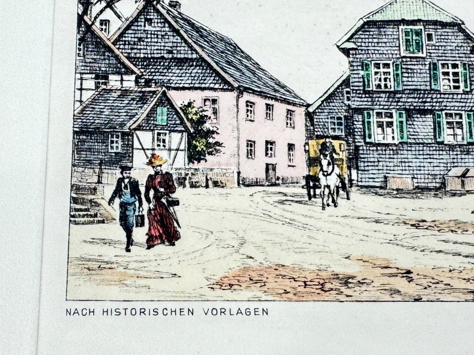 * HEINZ WEHLISCH RADIERUNG VOERDE UM 1900 ANSICHT SIGNIERT