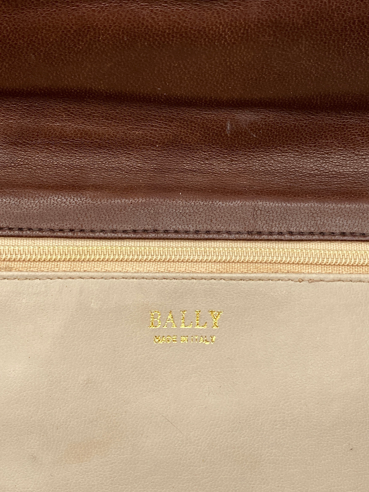 BALLY VINTAGE DAMEN HANDTASCHE 80ER BRAUN ORIGINAL  LEDER MADE IN ITALY