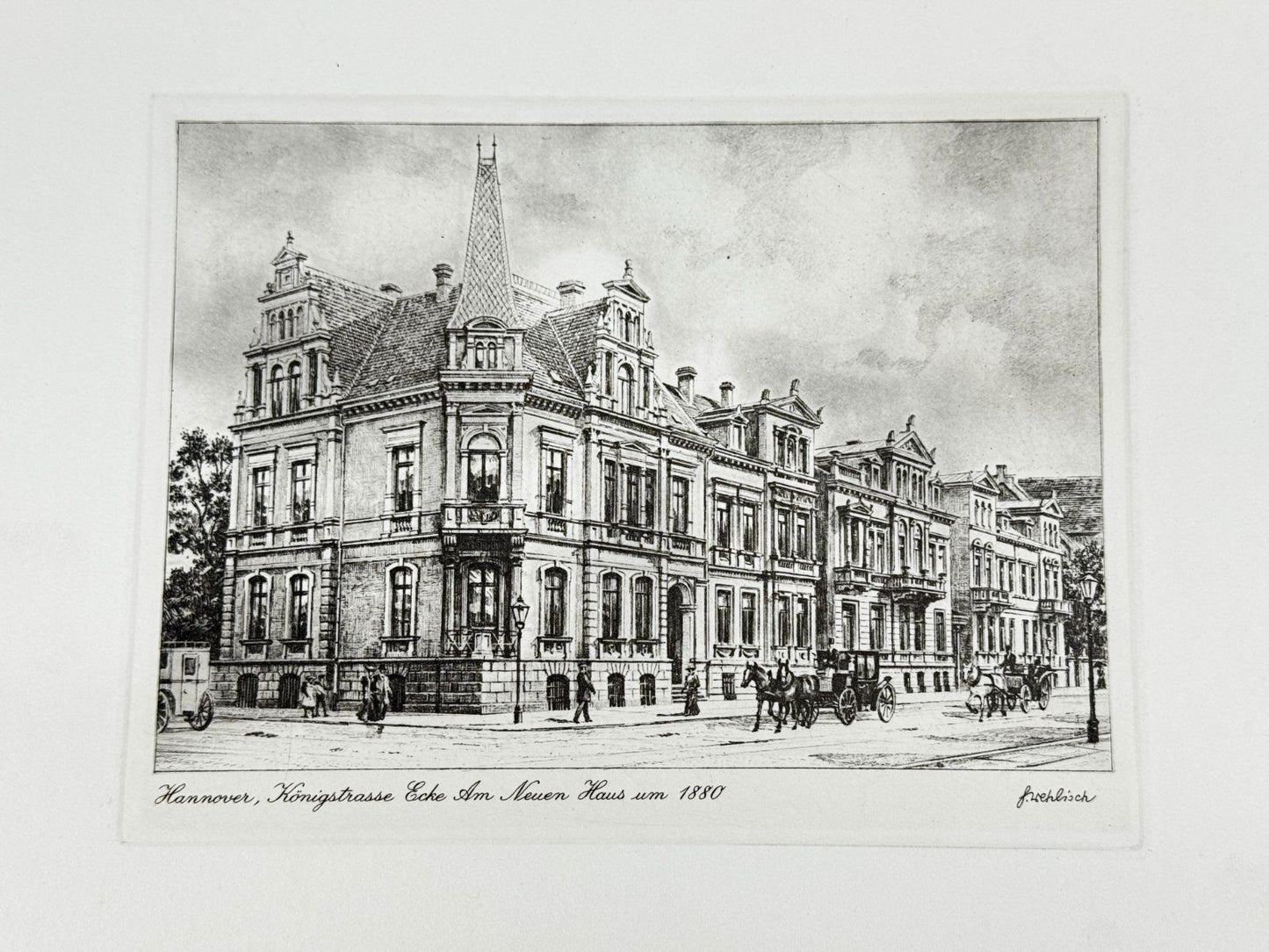 * HEINZ WEHLISCH ORIGINAL RADIERUNG HANNOVER AM NEUEN HAUS 1880 ANSICHT