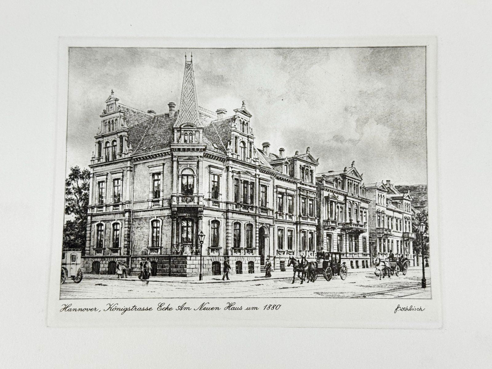 * HEINZ WEHLISCH ORIGINAL RADIERUNG HANNOVER AM NEUEN HAUS 1880 ANSICHT