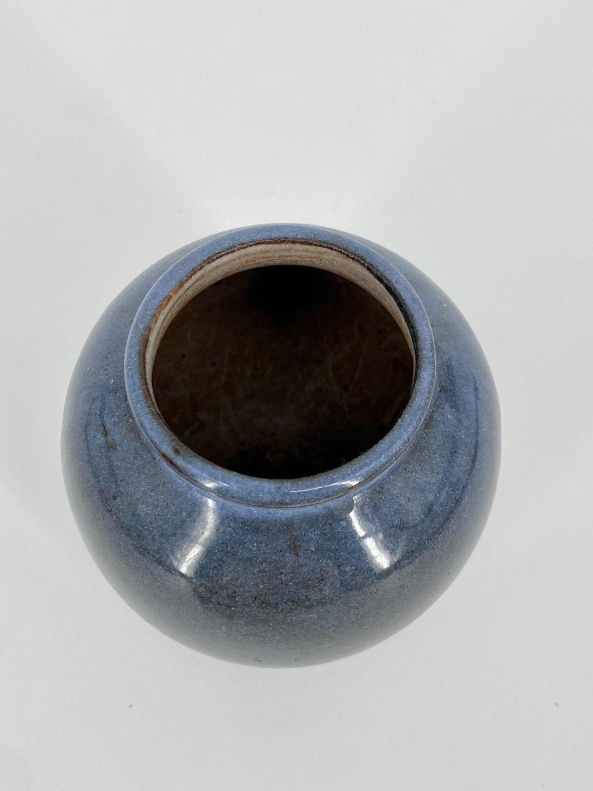 * KLEINE VASE STUDIOKERAMIK KERAMIK BLAU SIGNIERT VINTAGE GLASUR
