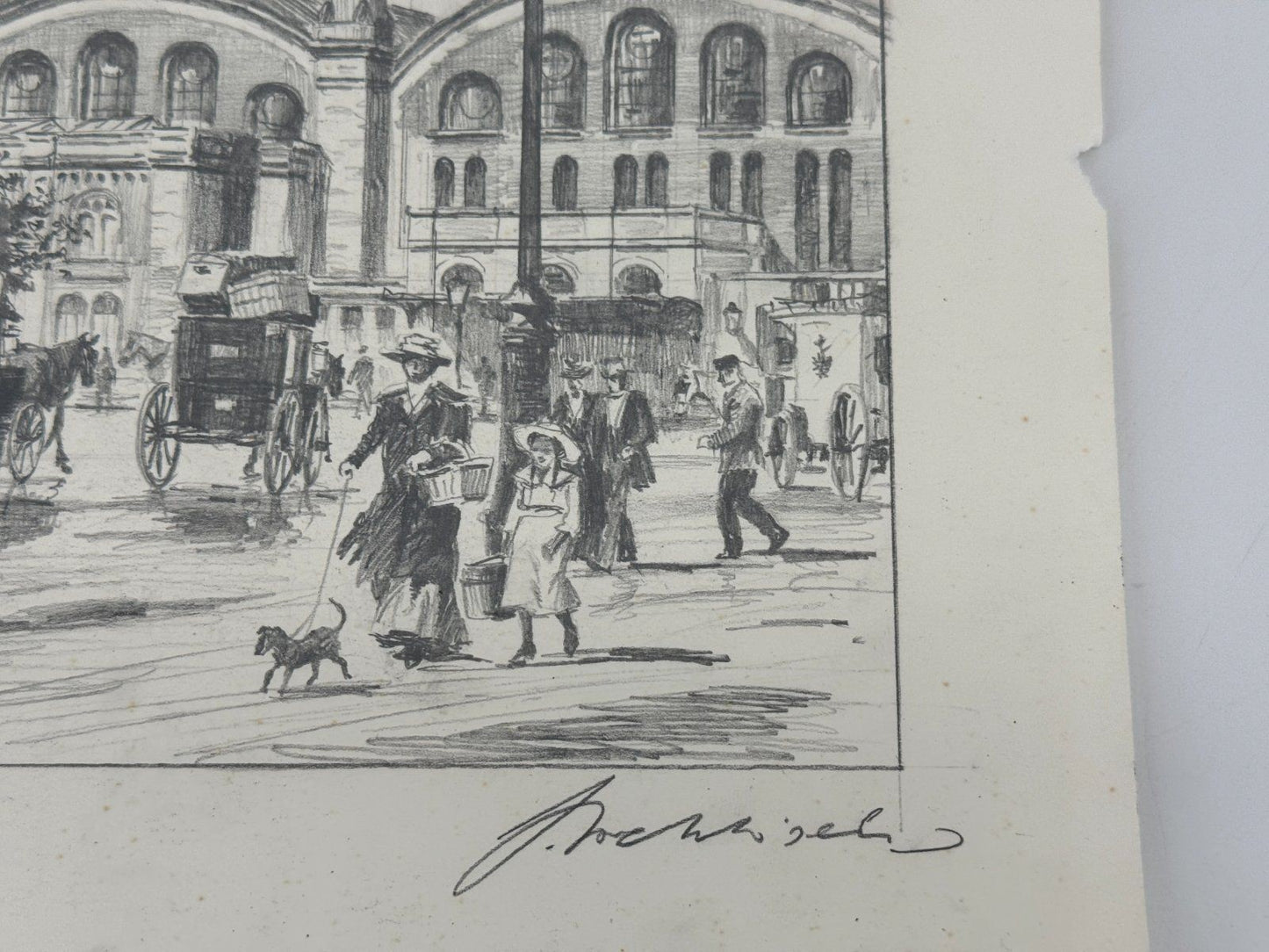 * HEINZ WEHLISCH ZEICHNUNG STETTINER BAHNHOF BERLIN ANSICHT 1912