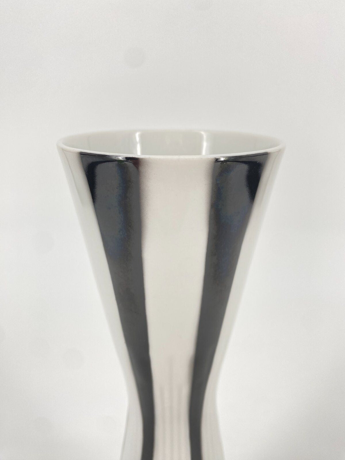 * VASE ZEH SCHERZER PORZELLAN MID CENTURY SCHWARZ WEIß 50ER 60ER
