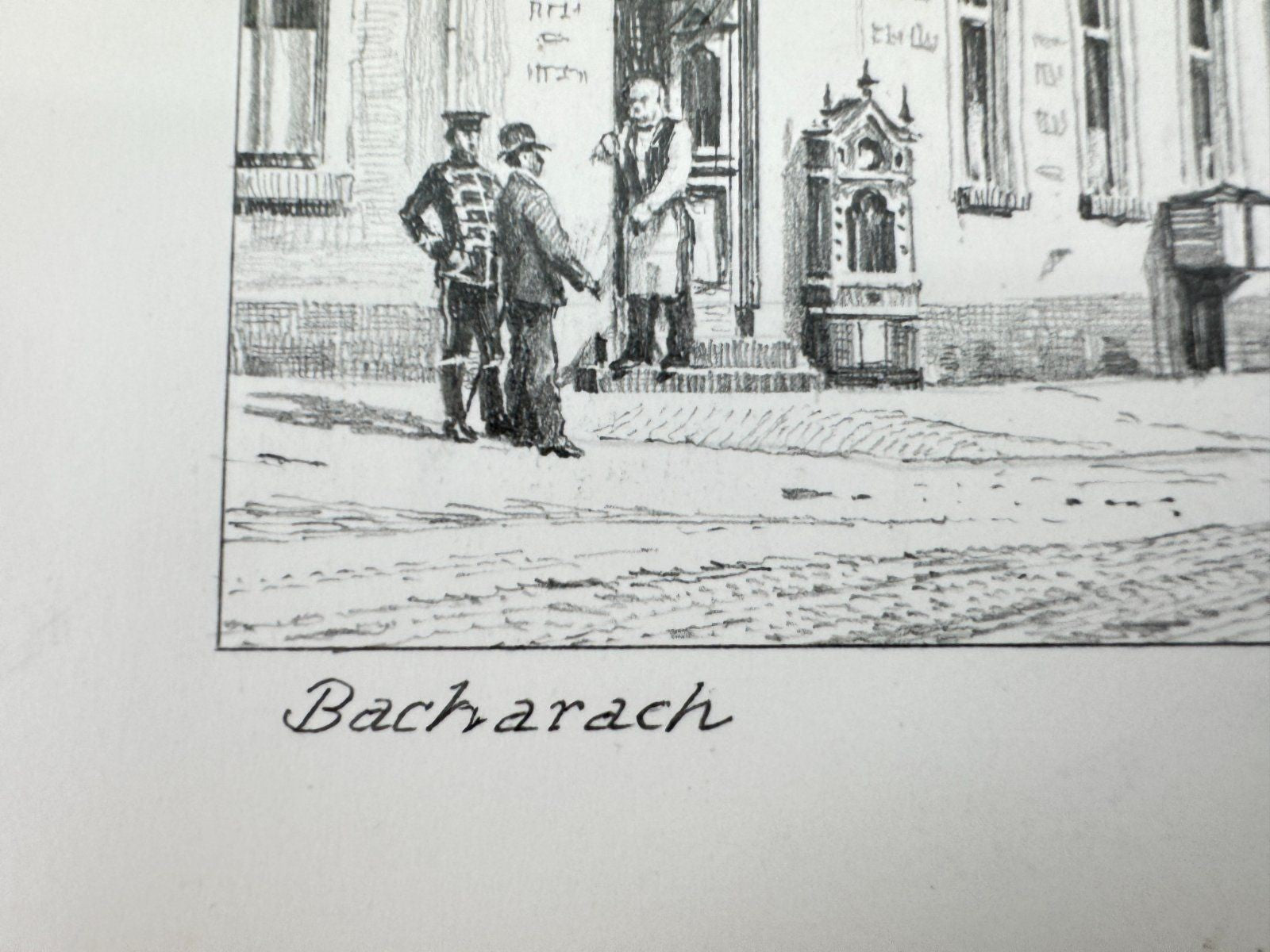 * HEINZ WEHLISCH ZEICHNUNG BACHARACH BINGEN ANSICHT SIGNIERT