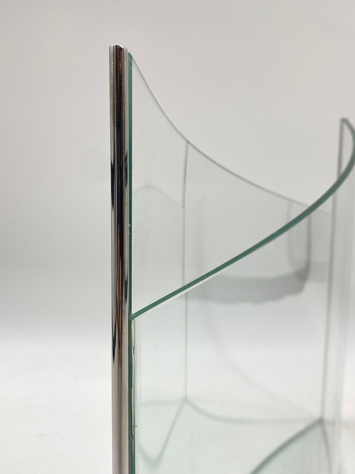 * KUNSTVOLLE VASE GLAS GLASVASE EDELSTAHL MID CENTURY DESIGN