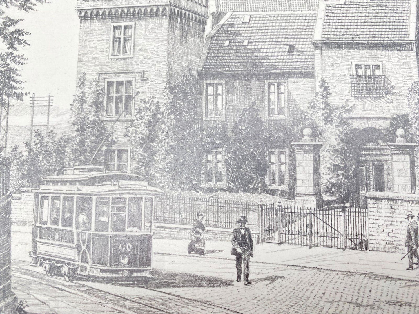 HEINZ WEHLISCH ZEICHNUNG RUHRSTRASSE HAUS WITTEN SIGNIERT