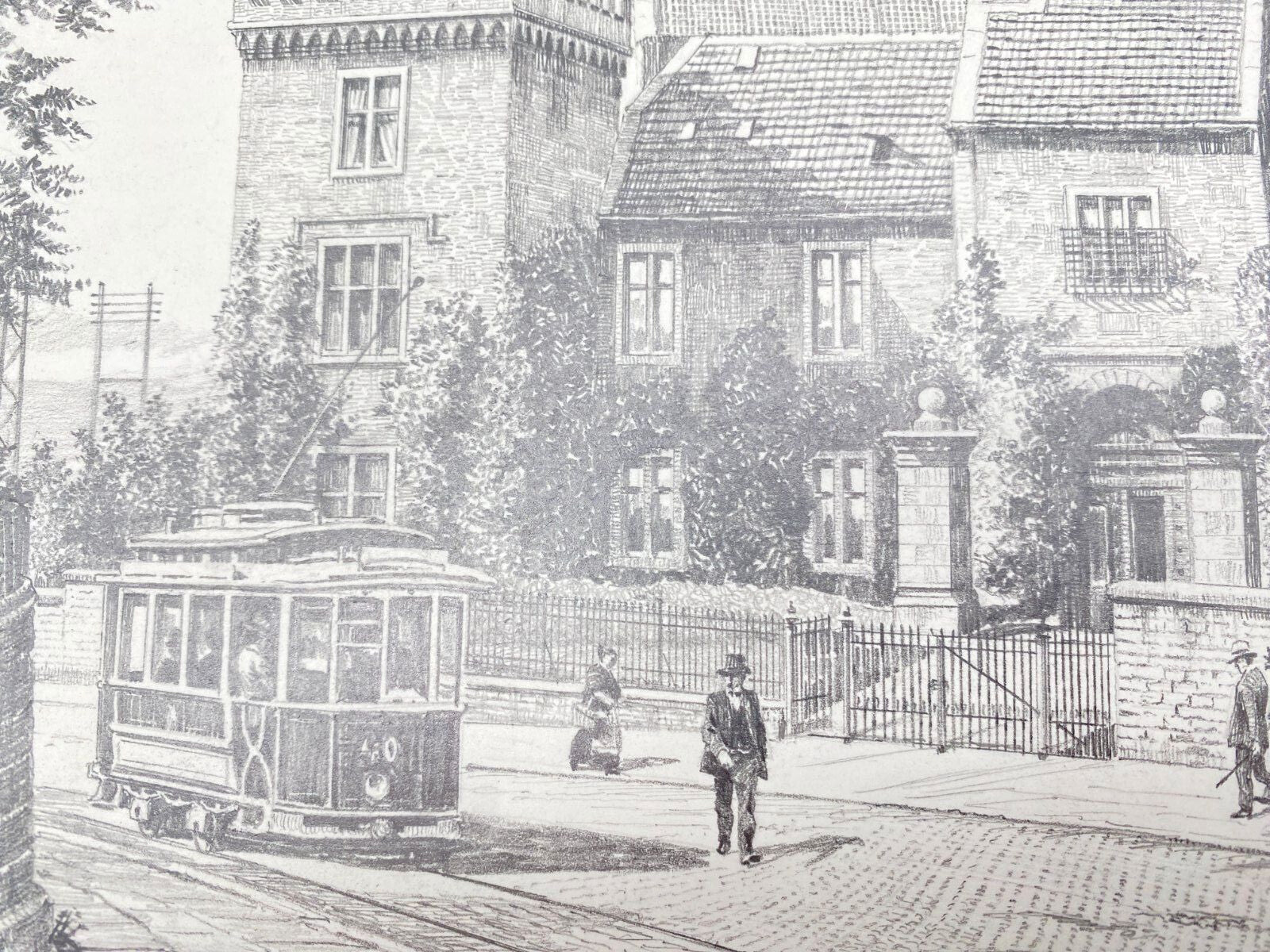 HEINZ WEHLISCH ZEICHNUNG RUHRSTRASSE HAUS WITTEN SIGNIERT