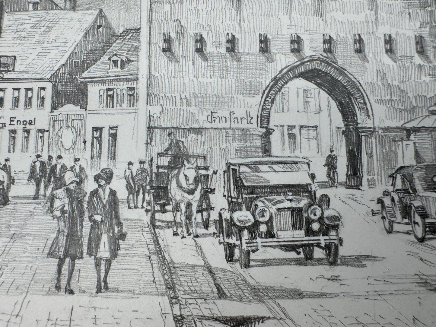 * HEINZ WEHLISCH ZEICHNUNG SPEYER UM 1929 ANSICHT SIGNIERT