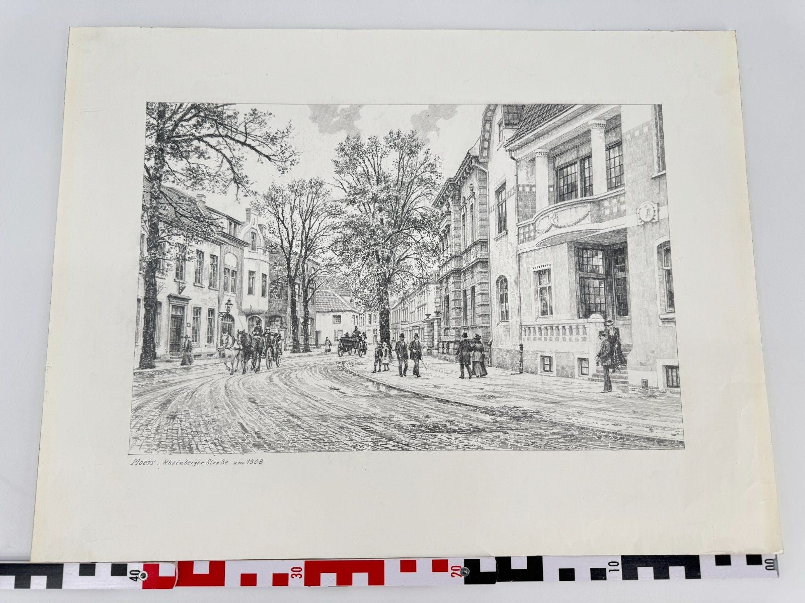 * HEINZ WEHLISCH ZEICHNUNG MOERS RHEINBERGER STRAßE 1908 ANSICHT