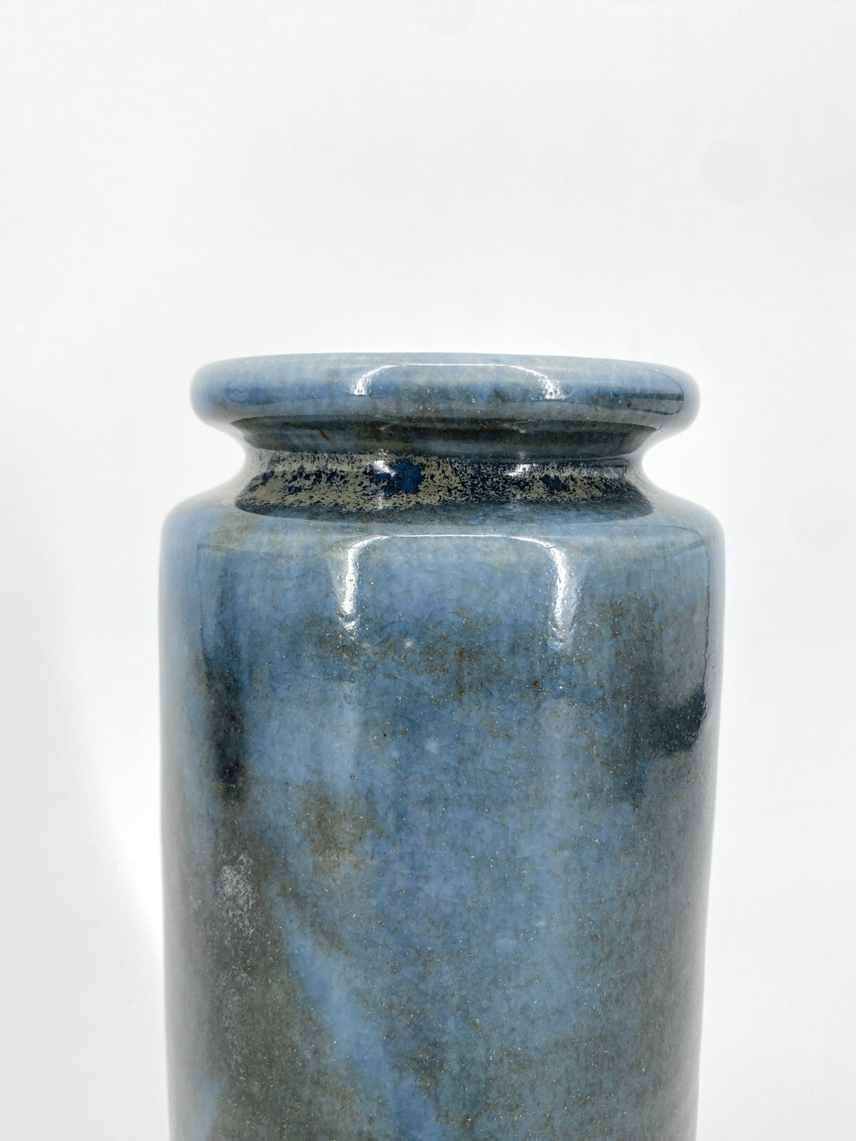 * STUDIO KERAMIK VASE BLAU TÜRKIS GRAU BRAUN GLÄNZEND 21CM VINTAGE