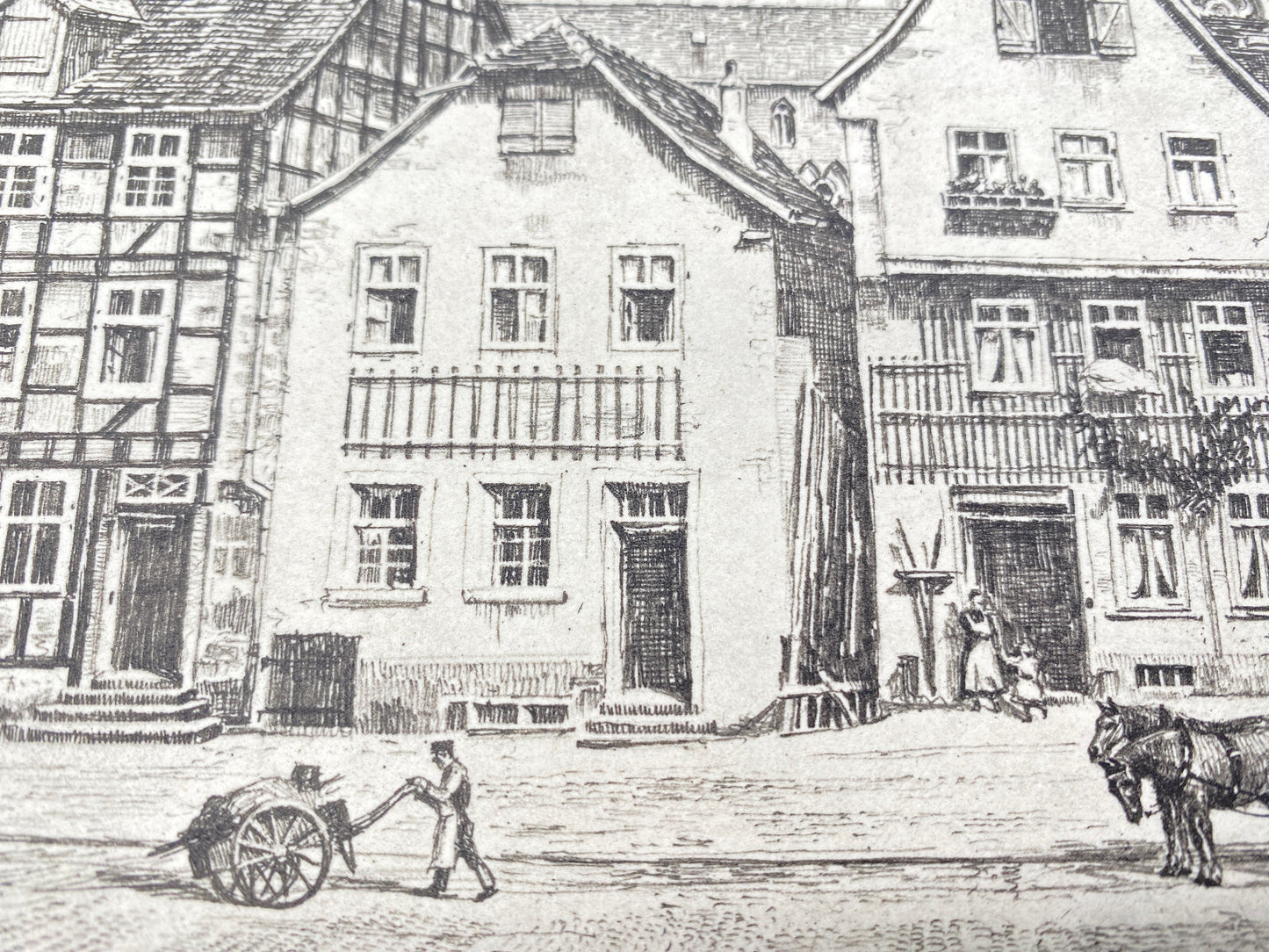 DEUTSCHER KÜNSTLER HEINZ WEHLISCH RADIERUNG GELHAUSEN UM 1890 ORIGINAL HANDABZUG