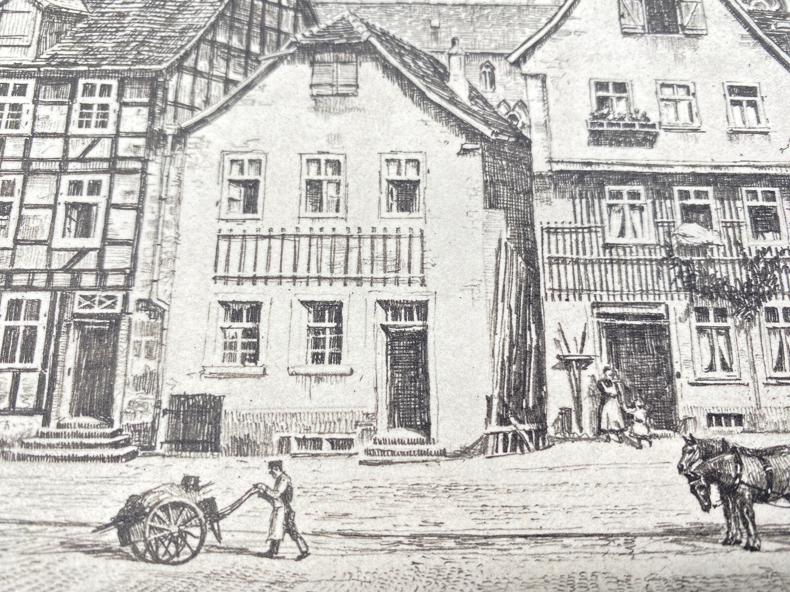 DEUTSCHER KÜNSTLER HEINZ WEHLISCH RADIERUNG GELHAUSEN UM 1890 ORIGINAL HANDABZUG