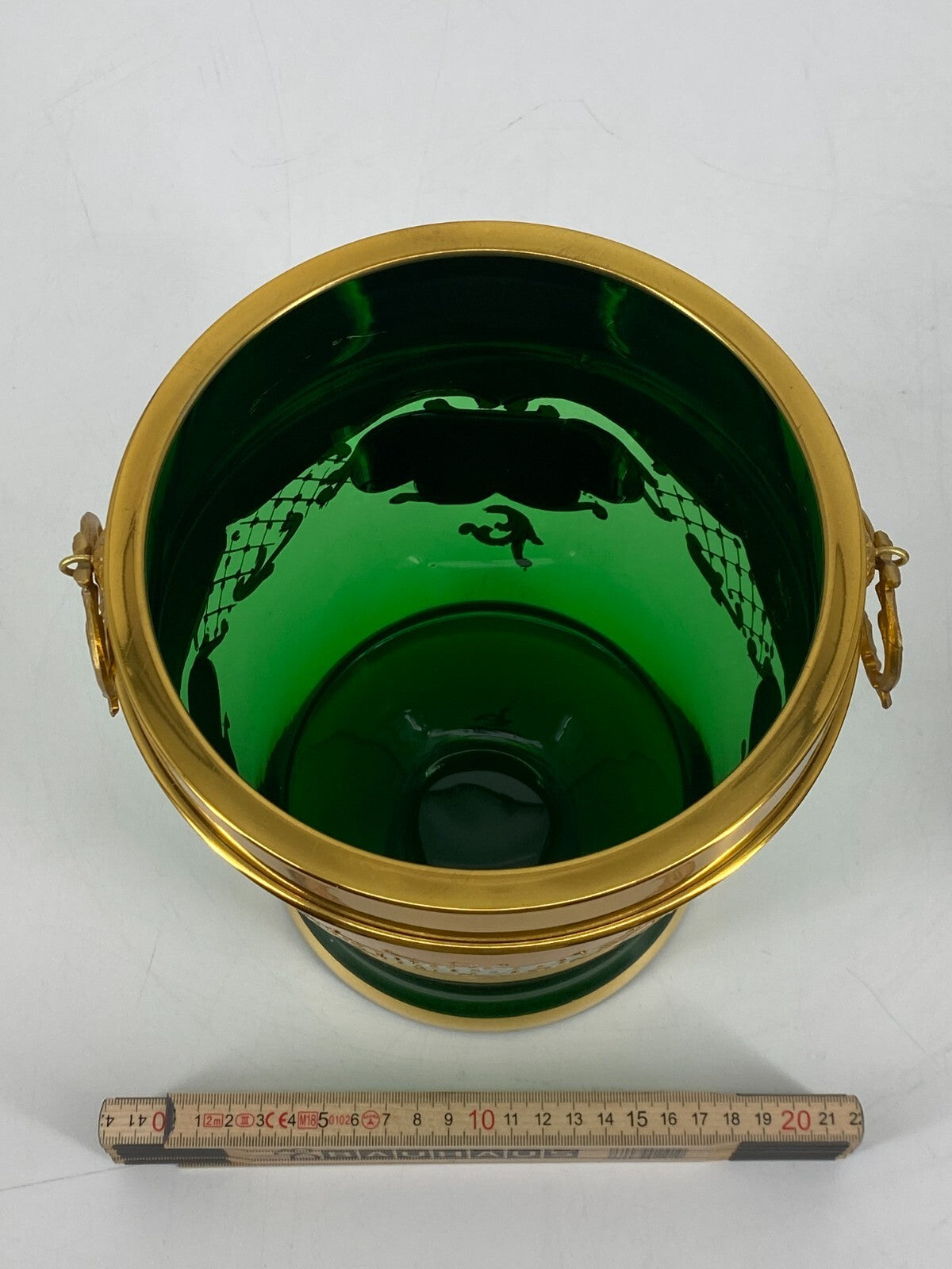 * MURANO SALVADORI TRE FUOCHI SEKTKÜHLER SEKT KÜBEL EIMER CHAMPAGNER  VASE GRÜN