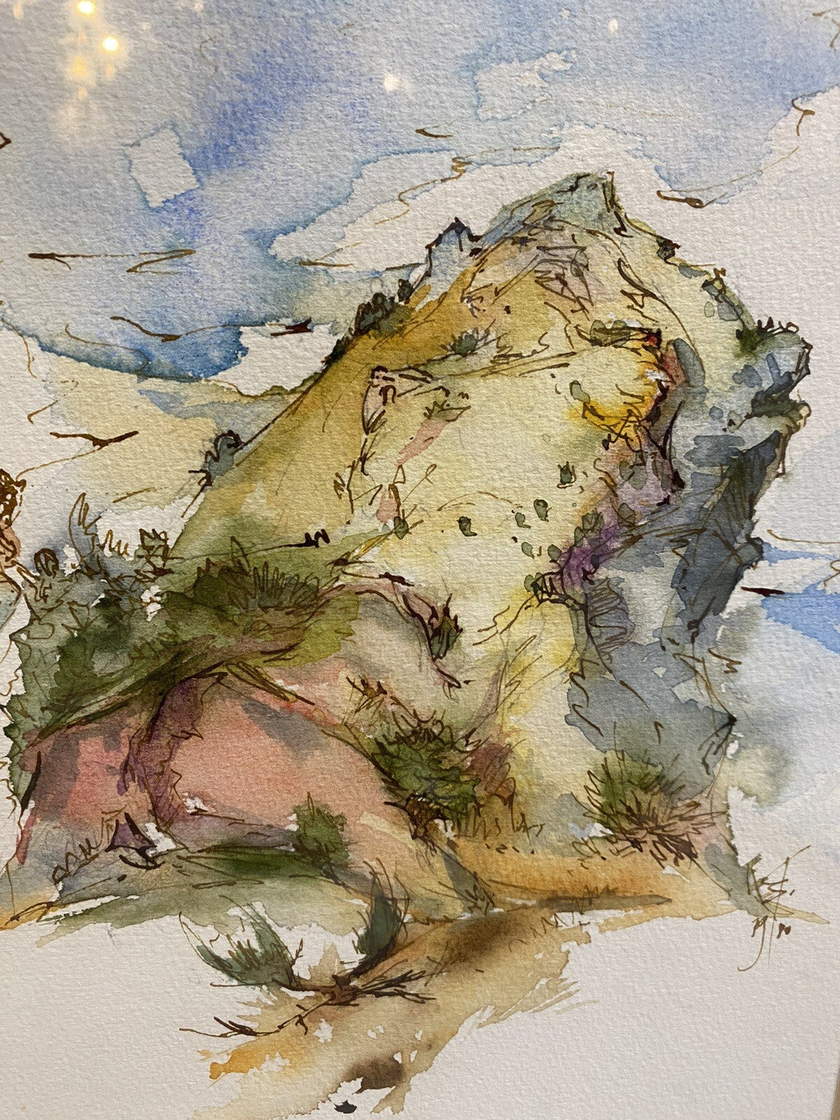 AQUARELL x 4 PETER SCHMIDT SCHÖNBERG BERGE SINFONIE ENGEL AKT BERLINER KUNST