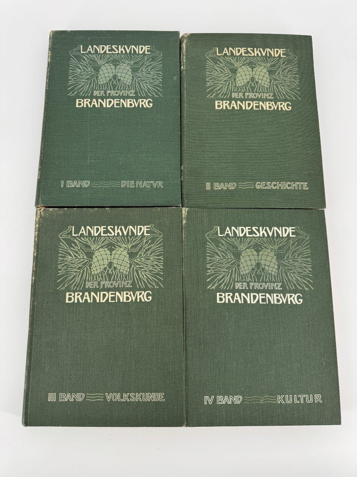 4X BÜCHER LANDESKUNDE DER PROVINZ BRANDENBURG BAND 1 BIS 4 1916