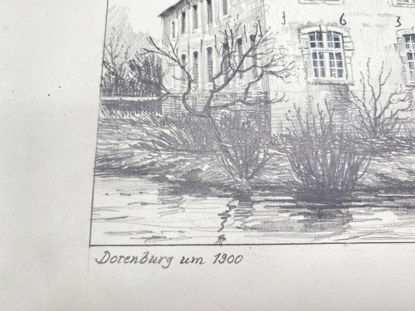 KÜNSTLER HEINZ WEHLISCH SCHLOß BERGE BEI BUER UM 1910 ZEICHNUNG HANDSIGNIERT