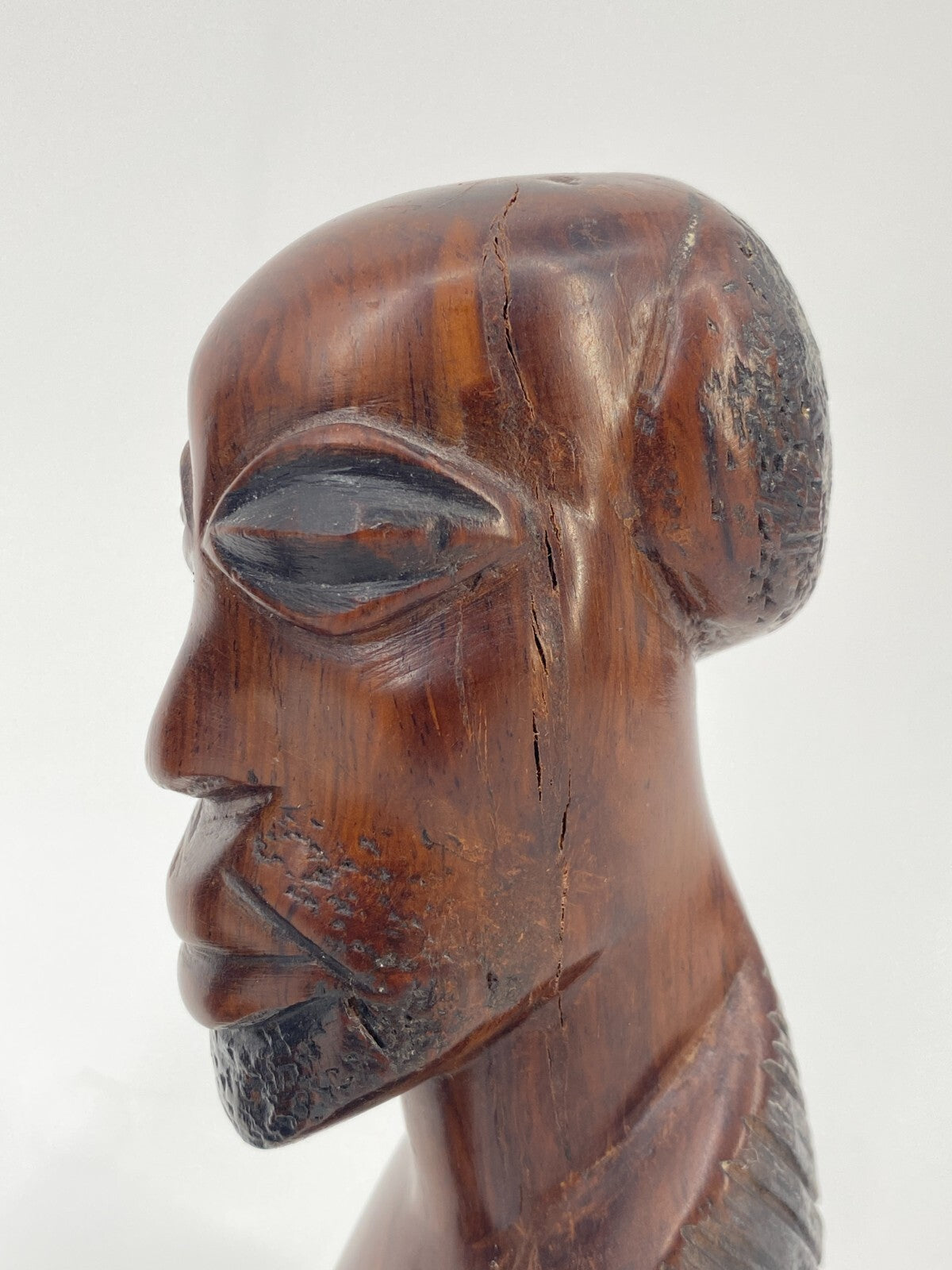 * 2 x AFRIKA HOLZ FIGUR KOPF ROSENHOLZ BÜSTE SCHNITZ HANDARBEIT VINTAGE