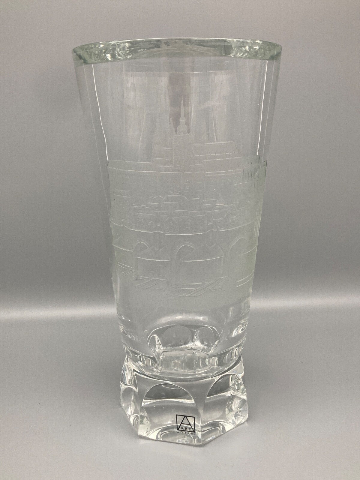 5KG BLEIKRISTALL VASE HANDARBEIT CIMPLOVA BOHEMIA CRYSTAL 1995 ZERTIFIKAT