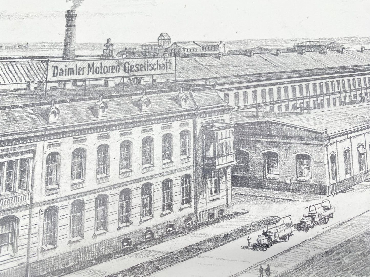 HEINZ WEHLISCH DAIMLER MOTORENWERK BERLIN MARIENFELDE 1907 ZEICHNUNG HANDSIGNIER