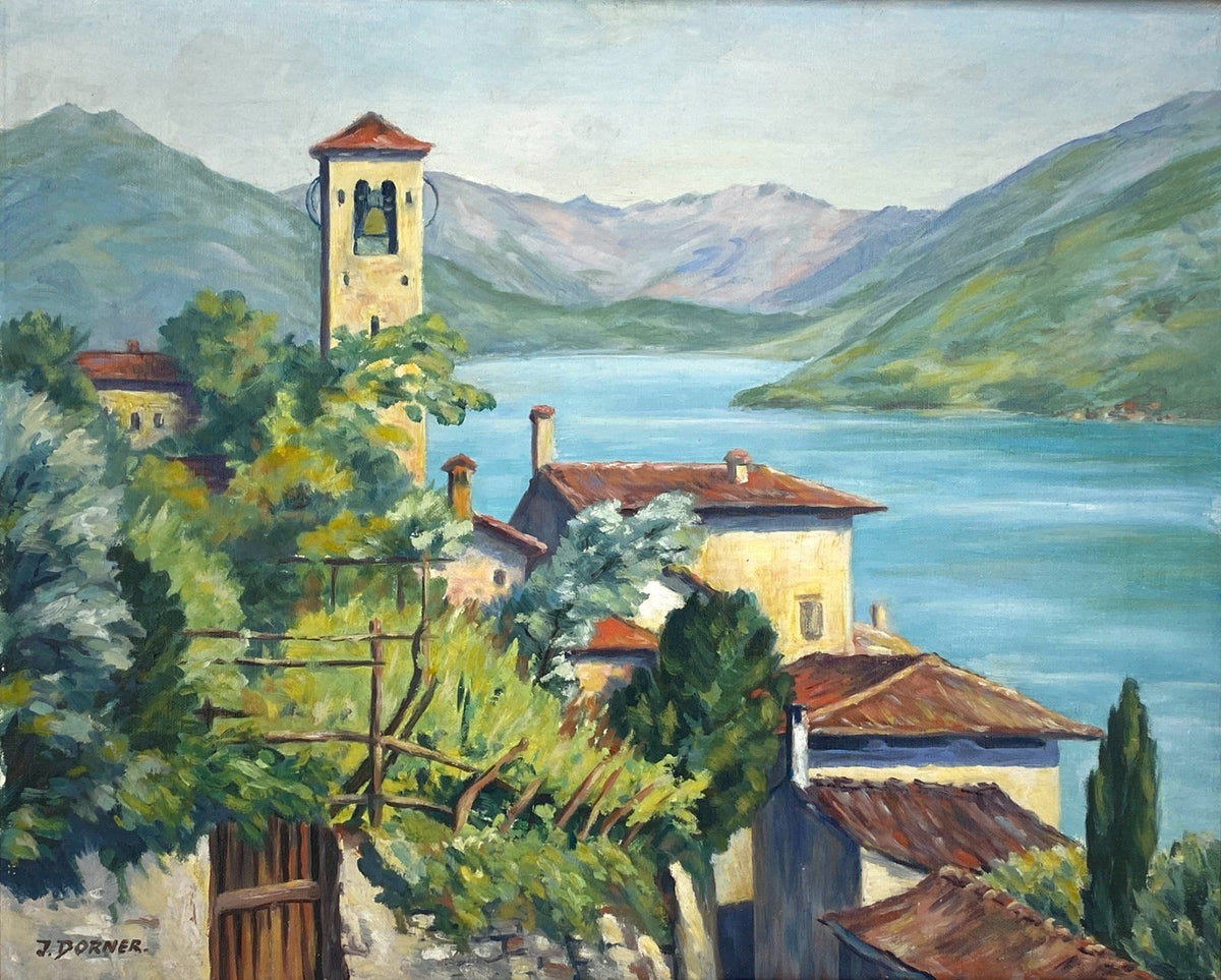 *ÖLGEMÄLDE GANDRIA LUGANO JOSEF DORNER LUGANERSEE 1936 LANDSCHAFT