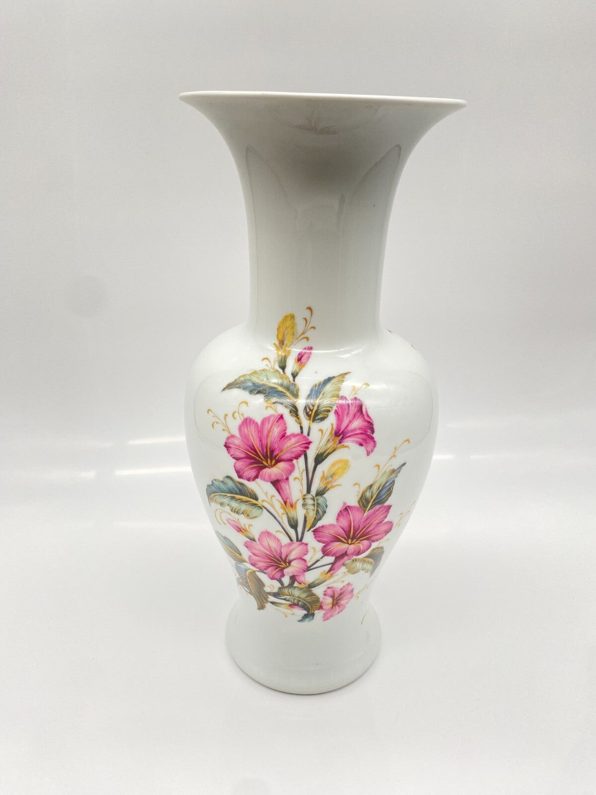 AK KAISER PORZELLAN VASE LILIANE BLUMENDEKOR K NOSSEK HÖHE 34 CM 70ER VINTAGE
