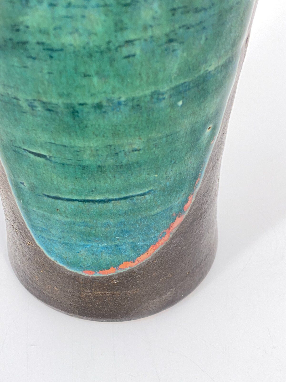 * STUDIOKERAMIK VASE TROMPETEN TRICHTER FORM VINTAGE KERAMIK