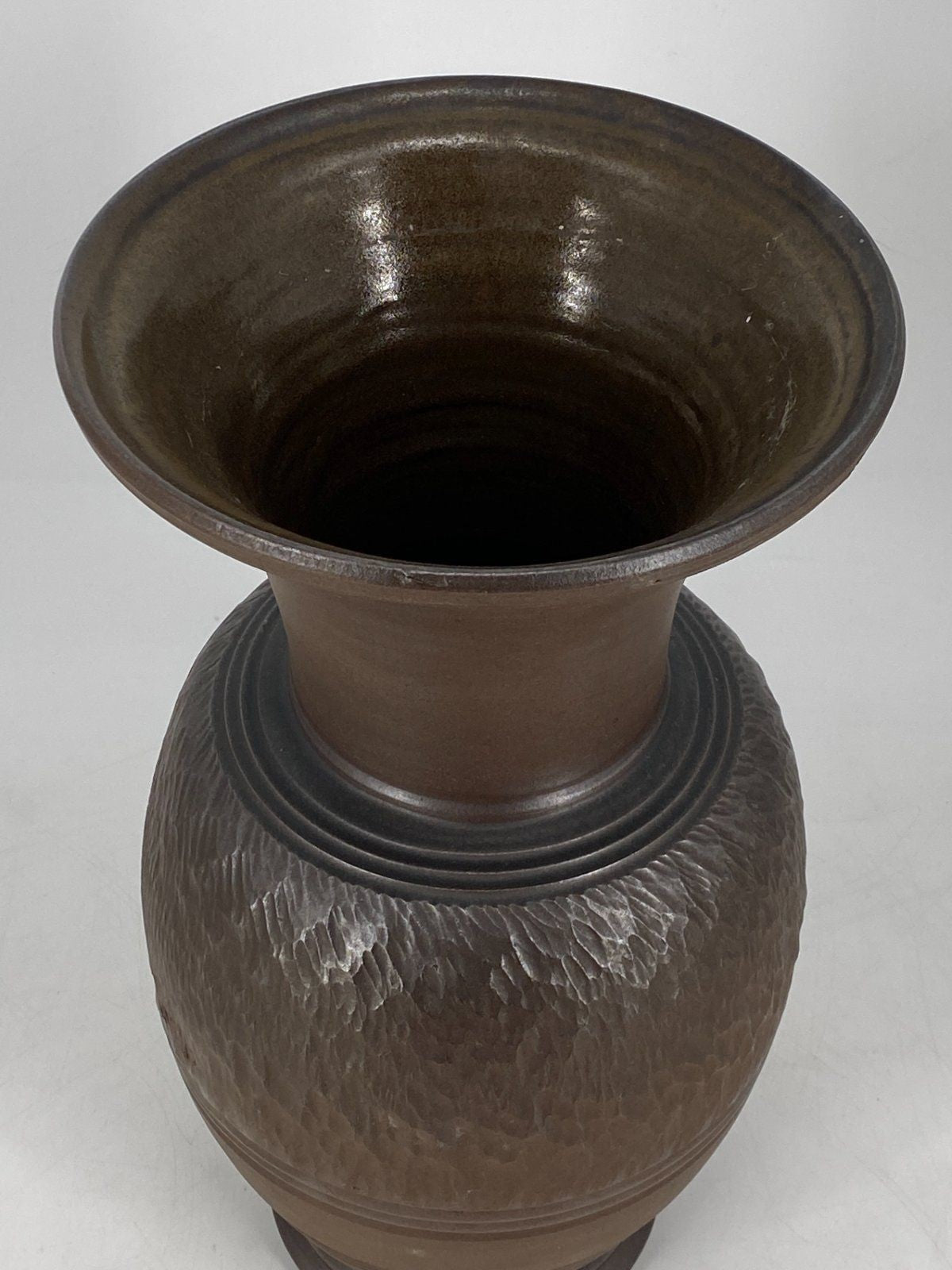 * GROßE STUDIOKERAMIK VASE BRAUN BODENVASE 49cm VINTAGE 70er