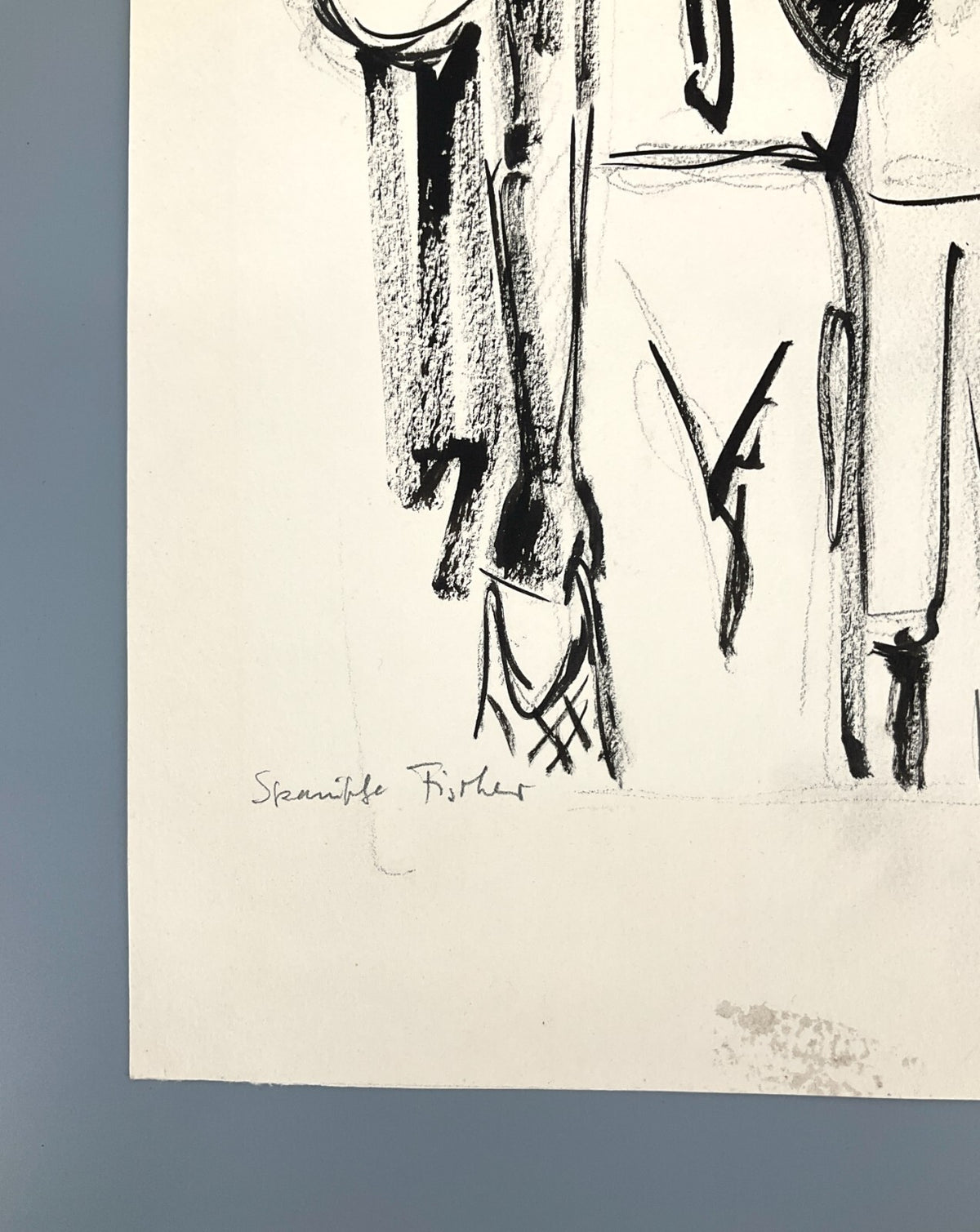 *ZEICHNUNG WALTER KALOT TUSCHE SPANISCHER FISCHER CROQUIS SIGNIERT UNIKAT SPANIE
