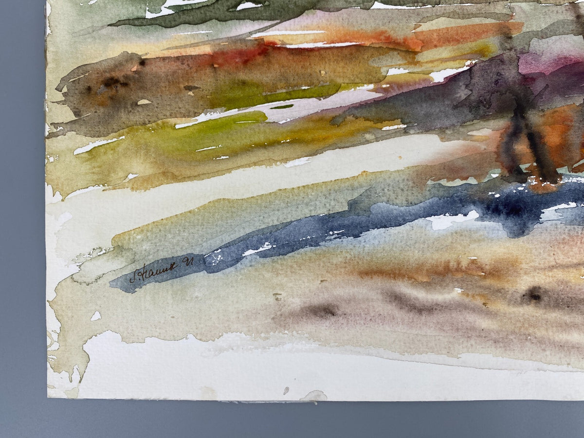 *AQUARELLGEMÄLDE ITALIEN LANDSCHAFT MEDITERRAN SIGRID HANNSE 1991 UNIKAT