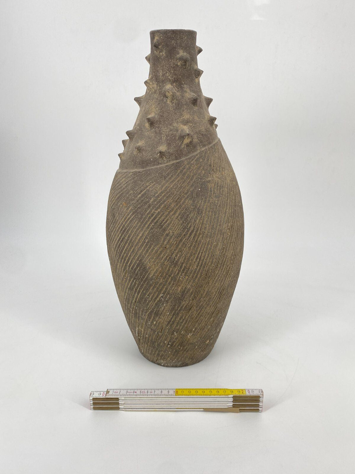 * VASE KERAMIK OAXACAN SPITZEN MID CENTURY BRUTALISMUS STEINZEUG TON MEXICO