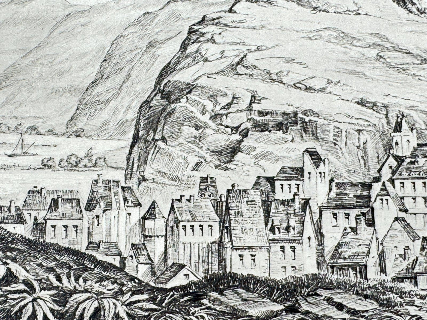 * HEINZ WEHLISCH RADIERUNG TRARBACH 1840 ANSICHT SIGNIERT